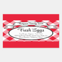 Persoonlijk Gingham Boerderij Eierdoos Label