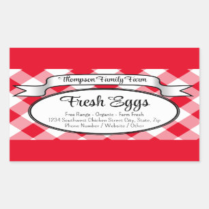 Persoonlijk Gingham Boerderij Eierdoos Label