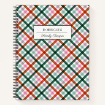 Persoonlijk Gingham Familie Receptenboek