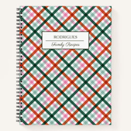 Persoonlijk Gingham Familie Receptenboek Notitieboek