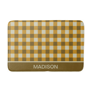 Persoonlijk Gingham-patroon Badmat