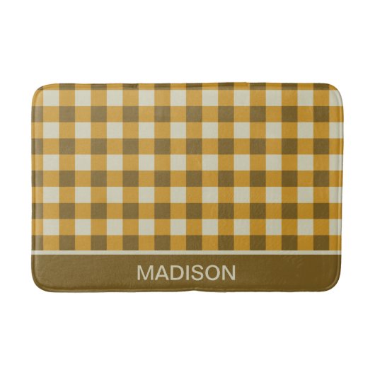 Persoonlijk Gingham-patroon Badmat (Voorkant)
