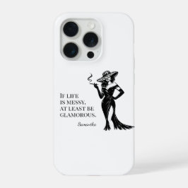 Persoonlijk glamour stijl citaat ontwerp iPhone 15 pro case
