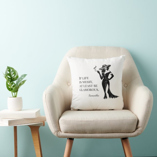 Persoonlijk glamour stijl citaat ontwerp kussen (Stoel)