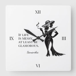 Persoonlijk glamour stijl citaat ontwerp wandklok