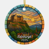 Persoonlijk glas-in-lood Edinburgh, Schotland Keramisch Ornament (Voorkant)