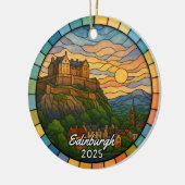 Persoonlijk glas-in-lood Edinburgh, Schotland Keramisch Ornament (Links)