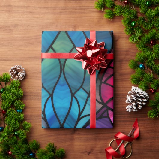 Persoonlijk glas-in-lood kerstfeest cadeaupapier (Feestdagen Geschenken)