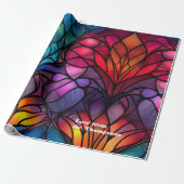 Persoonlijk glas-in-lood kerstfeest cadeaupapier (Uitgerold)