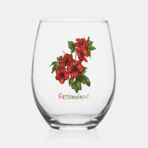 Persoonlijk glas zonder voet Rode Hibiscus