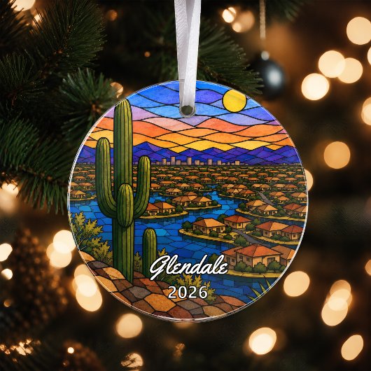 Persoonlijk Glendale, Arizona, Gebrandschilderd Gl Ornament