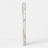 Persoonlijk glinsterend stoffig zwart en wit marme iPhone hoesje (Linkerkant)