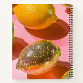 Persoonlijk Glitter Citroen Citrus Ontwerp Notitieboek (Achterkant)
