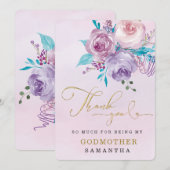 Persoonlijk Godmoeder dank je kaart (Voorkant / Achterkant)