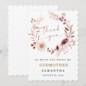 Persoonlijk Godmoeder dank je kaart (Voorkant / Achterkant)