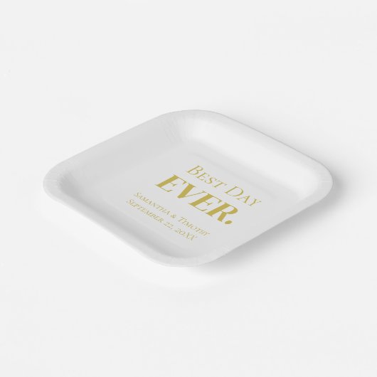 Persoonlijk Gold Beste Dag Overdag Weddenschap Papieren Bordje (Gebogen)