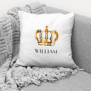 Persoonlijk Gold Crown White Kussen