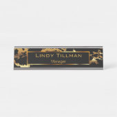 Persoonlijk, Gold en zwarte marmer Bureau Naambordje (Voorkant)