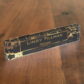 Persoonlijk, Gold en zwarte marmer Naambordje (Zijkant)