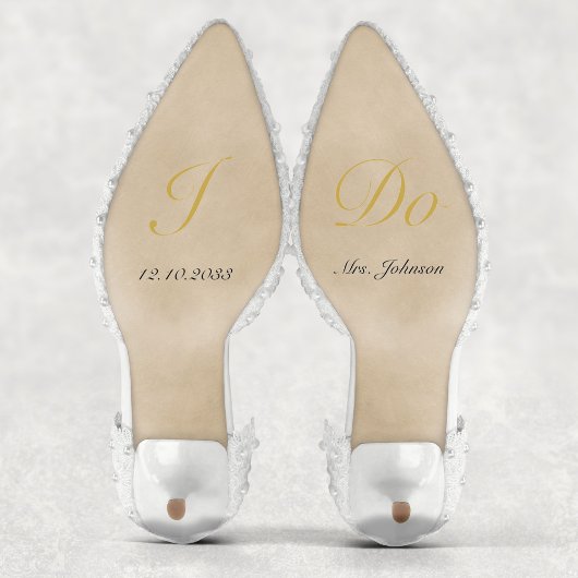 Persoonlijk Gold I Do Wedding Shoes Decal Sticker