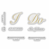 Persoonlijk Gold I Do Wedding Shoes Decal Sticker (Voorkant)