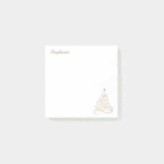 Persoonlijk: Gold Metallic Filigree kerstboom Post-it® Notes (Voorkant)