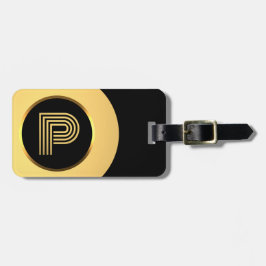Persoonlijk Gold Monogramed Letter P Bagagelabel