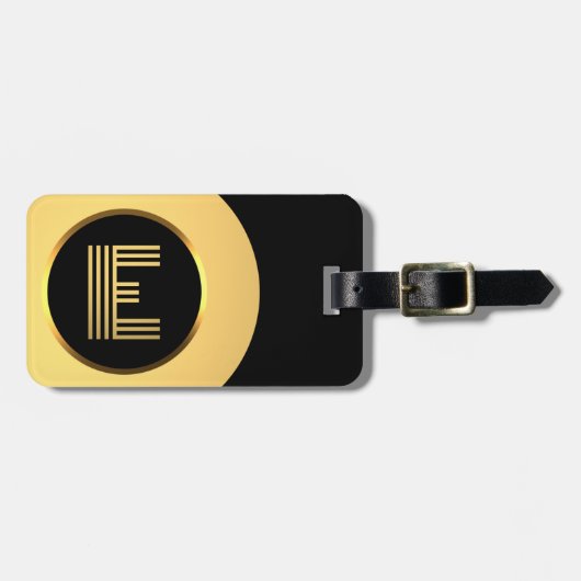 Persoonlijk Gold Monogrammed Letter E Bagagelabel (Voorkant horizontaal)