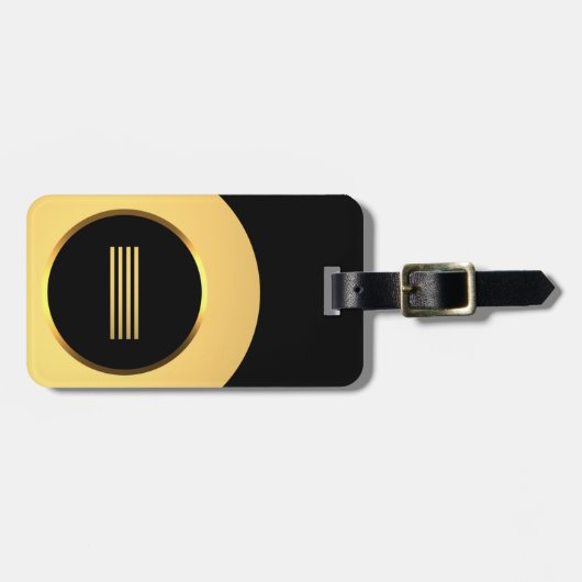 Persoonlijk Gold Monogrammed Letter I Bagagelabel (Voorkant horizontaal)