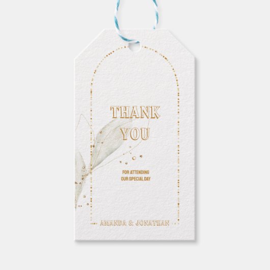 Persoonlijk Golden Arch Weddenschap Bedankt Cadeaulabel (Voorkant)