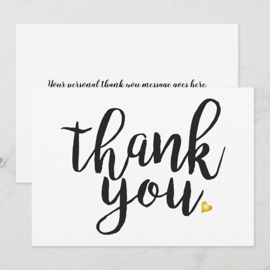 Persoonlijk Golden Heart Bedankt (Voorkant / Achterkant)