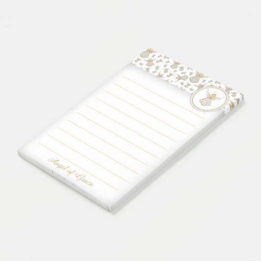 Persoonlijk: Golden Kerstmis "Angel of Grace" Post-it® Notes (Schuin)
