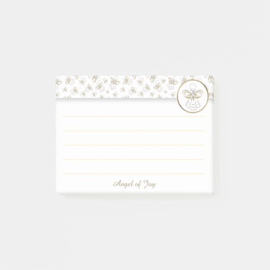 Persoonlijk: Golden Kerstmis "Angel of Joy" Post-it® Notes (Voorkant)