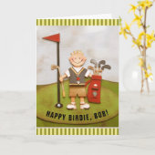 Persoonlijk Golf Birthday Kaart (Gele Bloem)