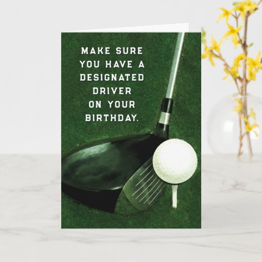 Persoonlijk Golf Birthday Kaart (Gele Bloem)