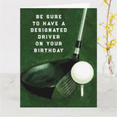 Persoonlijk Golf Birthday Kaart (Gele Bloem)