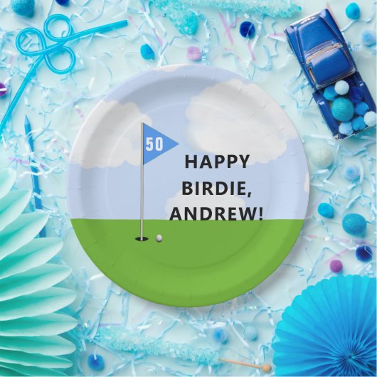 Persoonlijk Golf Birthday Papieren Bordje (Feest)