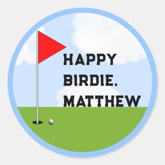 Persoonlijk Golf Birthday Ronde Sticker (Voorkant)