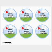 Persoonlijk Golf Birthday Ronde Sticker (Vel)