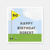 Persoonlijk Golf Birthday Servet (Voorkant)