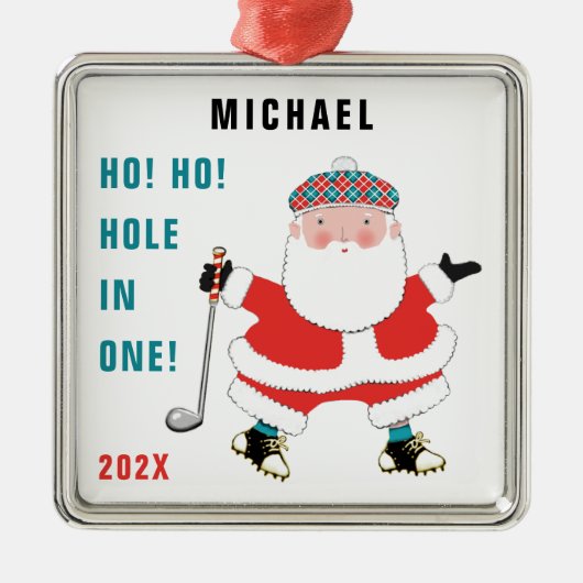 Persoonlijk golf cadeau metalen ornament (Voorkant)