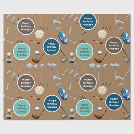 Persoonlijk Golf Cadeaupapier (Vlak)