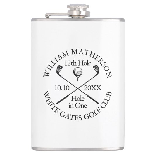 Persoonlijk Golf Hole in één Modern Classic Heupfles (Voorkant)