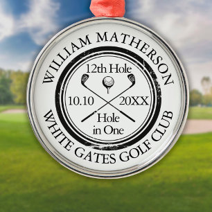 Persoonlijk Golf 'Hole in One Classic' Metalen Ornament
