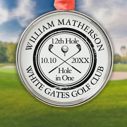 Persoonlijk Golf 'Hole in One Classic' Metalen Ornament