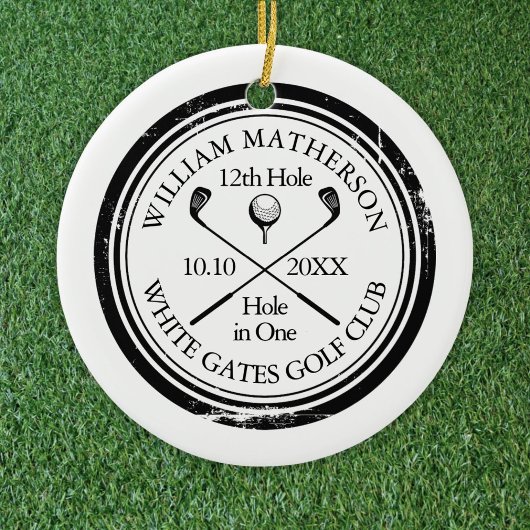 Persoonlijk Golf Hole in One Foto Aandenken Keramisch Ornament