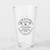 Persoonlijk Golf Hole in One Modern Klassieker Glas (Voorkant)