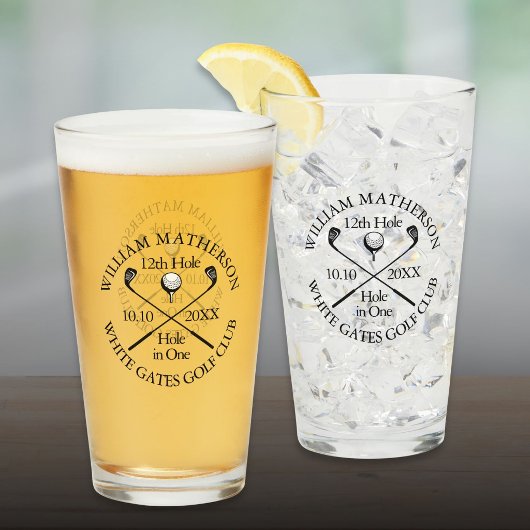 Persoonlijk Golf Hole in One Modern Klassieker Glas