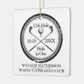 Persoonlijk Golf Hole in One Retro Keramisch Ornam Ornament (Links)