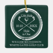 Persoonlijk Golf Hole In One Retro Smaragdgroen Keramisch Ornament (Voorkant)